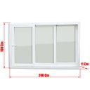 Ver imagem 7 de Janela de PVC 100x240cm 3 Folhas com Vidro Liso e Cremona ITEC Brimak