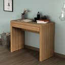 Ver imagem 3 de Escrivaninha Mesa de Escritório 90 Cm 1 Gaveta Amêndoa