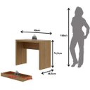 Ver imagem 4 de Escrivaninha Mesa de Escritório 90 Cm 1 Gaveta Amêndoa