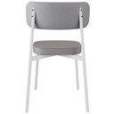 Ver imagem 4 de Kit 02 Cadeiras Estofada para Sala de Jantar Astrid Branco C01 Linho Cinza Courino Whisky - Lyam