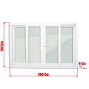 Ver imagem 7 de Janela de PVC 100x200cm 4 Folhas com Vidro Liso e Cremona Itec Brimak Branco