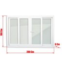 Ver imagem 7 de Janela de PVC 100x200cm 4 Folhas com Vidro Liso e Cremona Itec Brimak Branco
