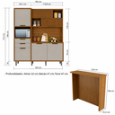 Ver imagem 3 de Cozinha Compacta 180cm 100% MDF Imperatriz Marrom/Off White - Nesher
