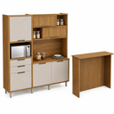Ver imagem 2 de Cozinha Compacta 180cm 100% MDF Imperatriz Marrom/Off White - Nesher