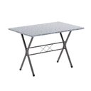 Ver imagem 4 de Conjunto de Mesa Tubular 062 100x60cm Tampo em Granito Ocre com 4 Cadeiras Lívia Prata/Preto/Martelado
