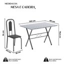 Ver imagem 3 de Conjunto de Mesa Tubular 062 100x60cm Tampo em Granito Ocre com 4 Cadeiras Lívia Prata/Preto/Martelado