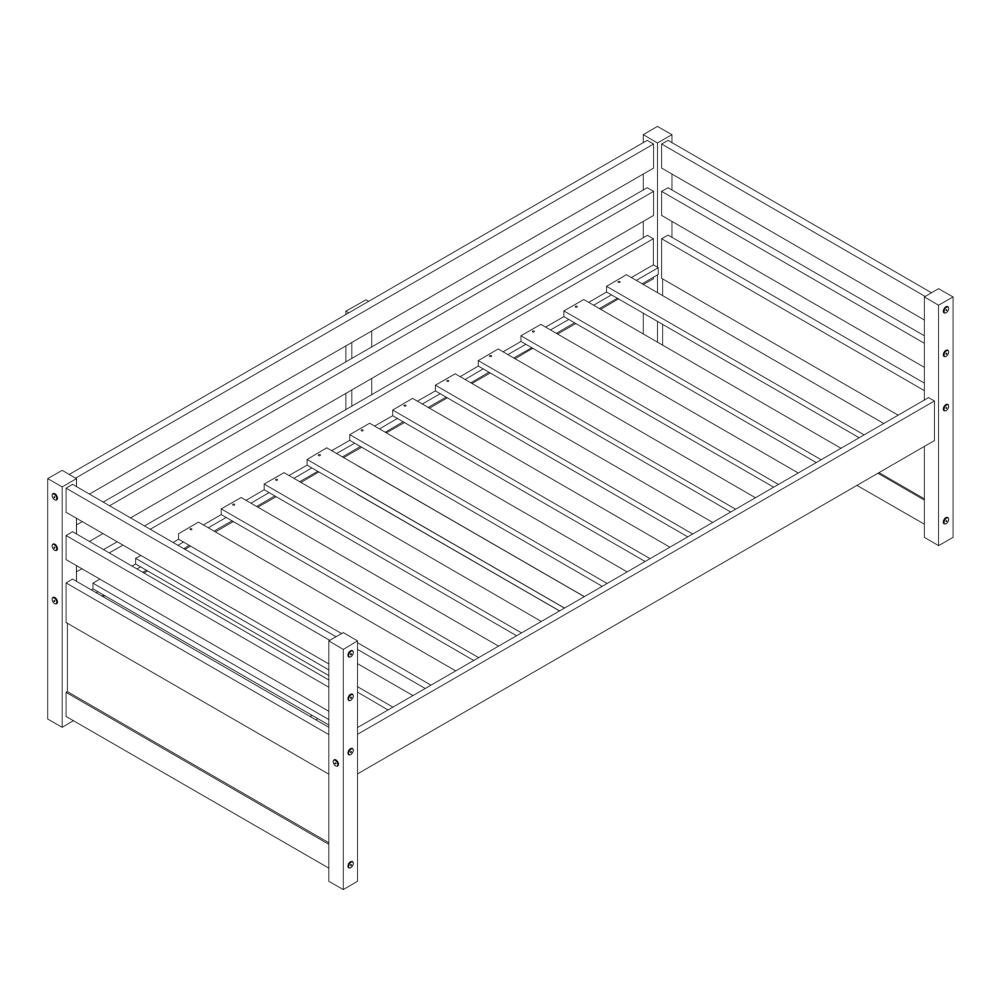 Bicama Solteiro Eco com Grade de Proteção Madeira Maciça Branco Mobilistore - 5