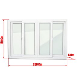 Janela de PVC 120x200cm 4 Folhas com Vidro Liso ITEC Brimak - 7
