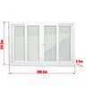 Janela de PVC 120x200cm 4 Folhas com Vidro Liso e Cremona ITEC Brimak - 5