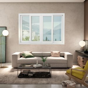 Janela de PVC 120x240cm 4 Folhas com Vidro Liso ITEC Brimak