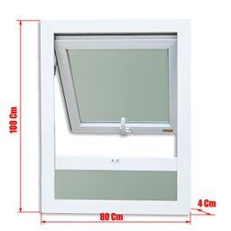 Janela de PVC Maxim-Ar 100x80cm com Bandeira e Vidro Mini Boreal ITEC Brimak - 7