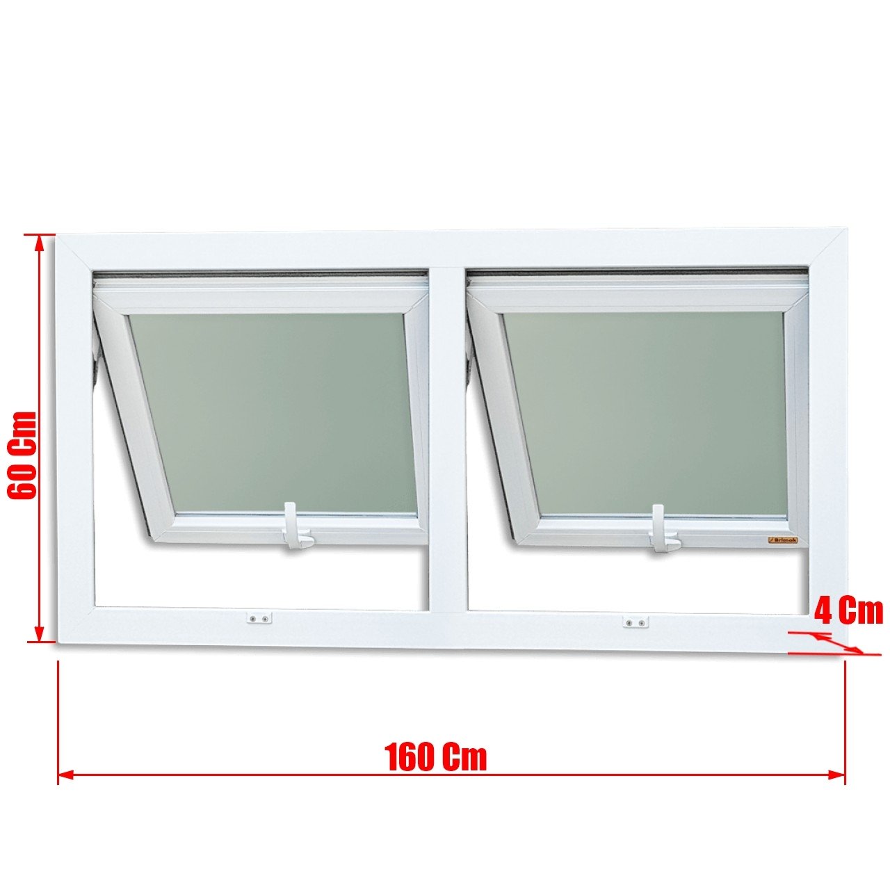 Janela de PVC Maxim-Ar 60x160cm 2 Basculas com Vidro Mini Boreal ITEC Brimak - 7