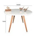 Ver imagem 2 de Mesa Jantar Pés Palitos Tampo Redondo Vidro Laqueado 130cm Branco