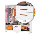 Ver imagem 5 de Guarda-roupa Solteiro Aurora 6 Portas 2 Gavetas com Espelho 22117 Branco - Carioca Móveis