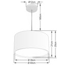 Ver imagem 2 de Lustre Pendente Cilíndrico Duplo Vivare Md-4290 Cúpula em Tecido 40x25cm - Bivolt - Branco - Bivolt