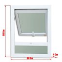 Ver mais imagens de Janela de PVC Maxim-Ar 80x80cm com Bandeira e Vidro Mini Boreal Itec Brimak Branco
