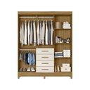 Ver imagem 3 de Guarda Roupa Roupeiro Aruba 6 Portas 4 Gavetas com Espelho Freijó Off White Moval
