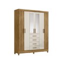 Ver imagem 4 de Guarda Roupa Roupeiro Aruba 6 Portas 4 Gavetas com Espelho Freijó Off White Moval