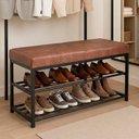 Ver imagem 2 de Kit 02 Sapateiras Calçadeira Puff Closet Zuri 85cm 02 Prateleiras New Dallas Whisky - Abmaza