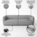 Ver imagem 5 de Sofá Orgânico Oslo 252cm Linho Premium Design Curvo Minimalista Escandinavo para Sala de Estar Luxo: