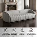 Ver imagem 4 de Sofá Orgânico Oslo 252cm Linho Premium Design Curvo Minimalista Escandinavo para Sala de Estar Luxo: