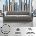 Ver imagem 3 de Sofá Orgânico Oslo 252cm Linho Premium Design Curvo Minimalista Escandinavo para Sala de Estar Luxo: