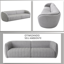 Ver imagem 6 de Sofá Orgânico Oslo 252cm Linho Premium Design Curvo Minimalista Escandinavo para Sala de Estar Luxo: