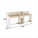 Ver imagem 5 de Conjunto de Escritório Smart 1 Livreiro e 2 Mesas 90cm - Off White e Cedro