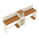 Ver imagem 6 de Conjunto de Escritório Smart 1 Livreiro e 2 Mesas 90cm - Off White e Cedro