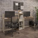 Ver imagem 7 de Conjunto de Escritório Smart 1 Livreiro e 2 Mesas 90cm - Off White e Cedro