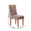 Ver imagem 4 de Conjunto Sala de Jantar Mesa Tampo MDF/Vidro 6 Cadeiras Ester Off White/Capuccino/Marromle