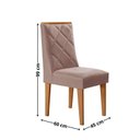 Ver imagem 4 de Conjunto Sala de Jantar Mesa Tampo MDF/Vidro 6 Cadeiras Ester Off White/Capuccino/Marromle