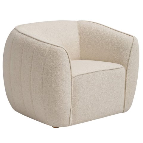 Poltrona Decorativa Premium Provença Bouclé Off White - Nexta Casa