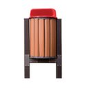 Ver imagem 2 de Lixeira de madeira plastica 94 litros COM Suporte Fixo Tampa Vermelha