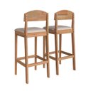 Ver imagem 4 de Conjunto Mesa Bistrô Alta 2 Banquetas Madeira Capri Amêndoa Cbmbc60