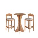 Ver imagem 1 de Conjunto Mesa Bistrô Alta 2 Banquetas Madeira Capri Amêndoa Cbmbc60