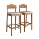 Ver imagem 3 de Conjunto Mesa Bistrô Alta 2 Banquetas Madeira Capri Amêndoa Cbmbc60