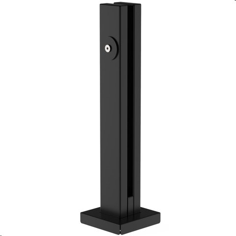 Torre Guarda Corpo Coluna Pinça Preto 30cm para Vidro 1 Furo