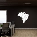 Ver imagem 1 de Adesivo de Parede Mapa do Brasil Divisão Estados Decoração Escola Kanto Store Branco