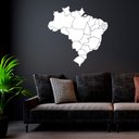 Ver imagem 3 de Adesivo de Parede Mapa do Brasil Divisão Estados Decoração Escola Kanto Store Branco