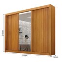 Ver imagem 2 de Guarda Roupa Milano 3 Pts com Espelho Cinamomo - Leifer