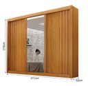 Ver imagem 2 de Guarda Roupa Milano 3 Pts com Espelho Cinamomo - Leifer