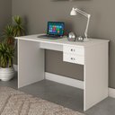 Ver imagem 1 de Mesa de Escritório com 2 Gavetas - Branco
