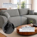 Ver mais imagens de Sofá Cama Modular Orgânico Retrátil 3 Lugares 210cm Base Madeira Maciça Cancún