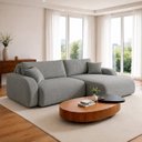 Ver imagem 1 de Sofá Cama Modular Orgânico Retrátil 3 Lugares 210cm Base Madeira Maciça Cancún
