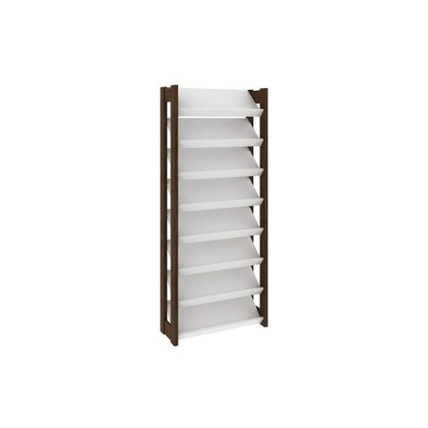 Armário Sapateira Quarto Az1006 Branco/nogal - Tecno Mobili