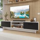 Ver imagem 1 de Rack para Tv até 80 Polegadas 218 Cm 2 Portas Branco/preto Agata Madesa