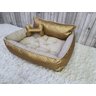 Cama P Dourado e Bege Pet Colchão para Cachorro Caminha P Caes e Gatos Personalizada com Nomes - 6