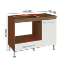 Ver imagem 5 de Balcão Modulado para Forno e Cooktop 105cm 1 Porta 1 Gaveta Madrid Fidelitá