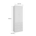 Ver imagem 5 de Quarto Infantil com Guarda Roupas 2 Portas 3 Gavetas e Cômoda 3 Gavetas Teka Espresso Móveis Branco/Brilho